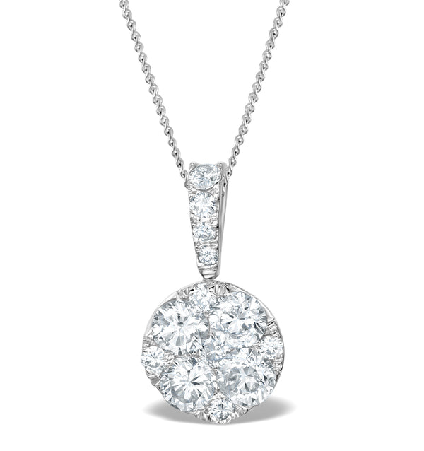 Lab Diamond Moyen Galileo 1CT Pendant Necklace in 9K White Gold